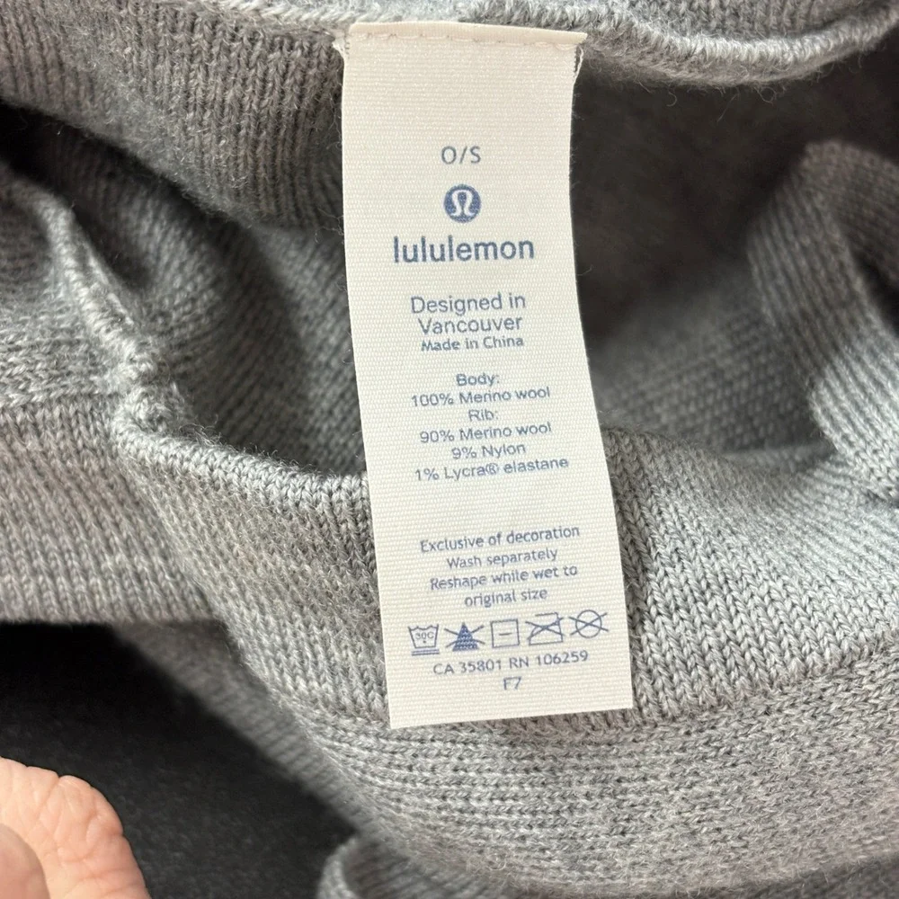 Lululemon Women Poncho‎ Hoodie O/S Grey Merino Wool Forward Flow Poncho